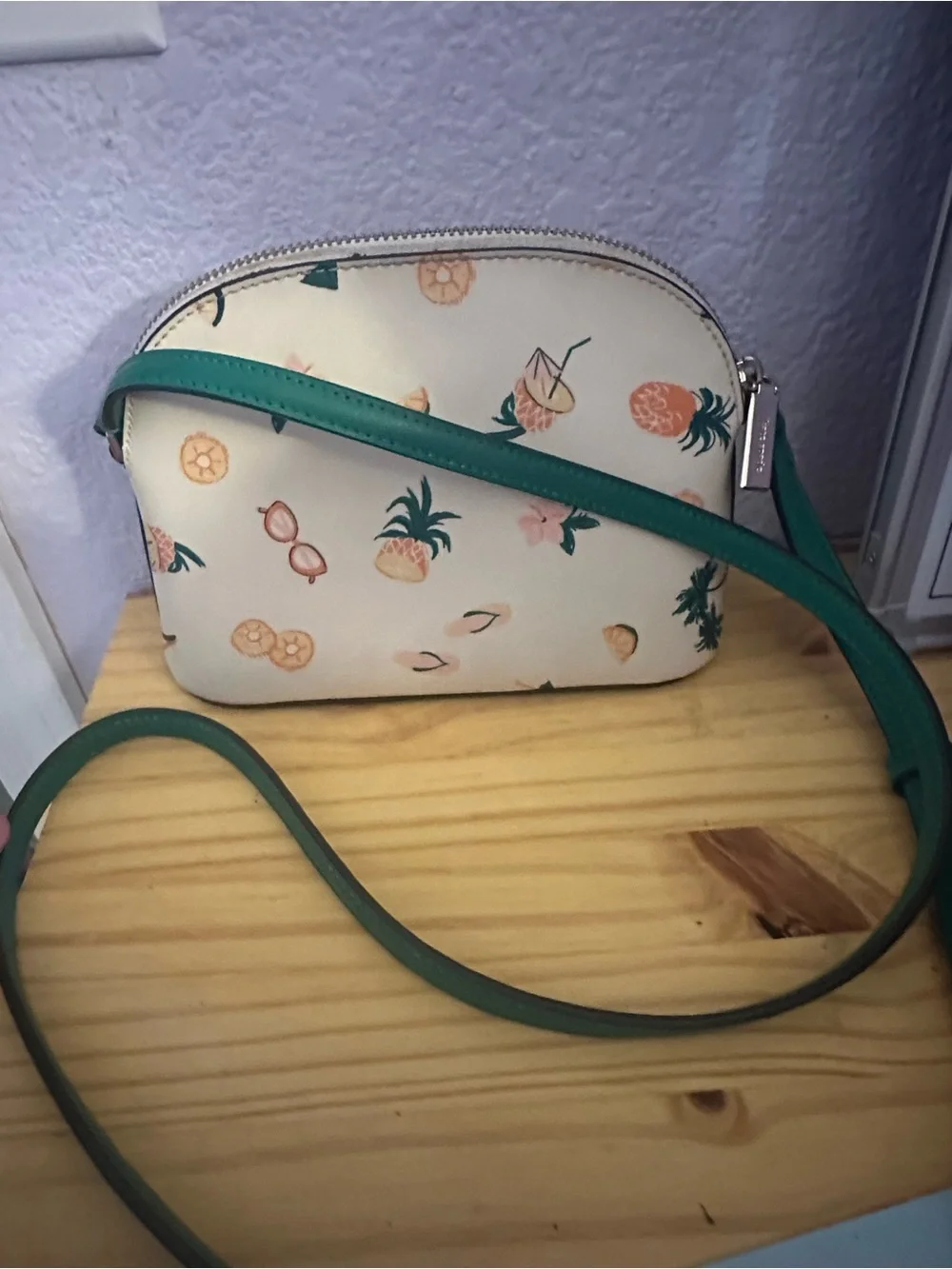 kate spade Cream Tropical Motif Crossbody Bag